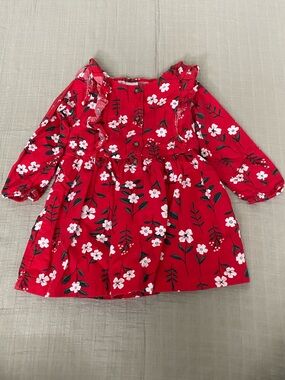 Carters red floral dress